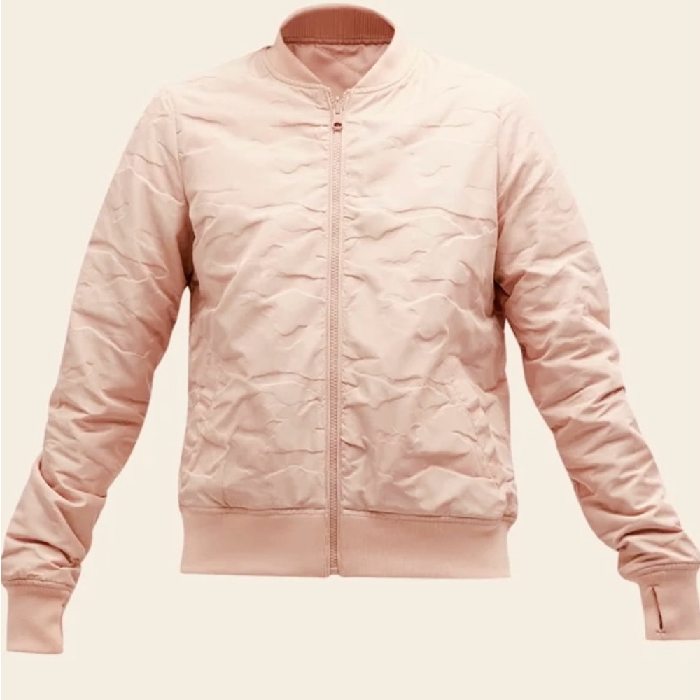 Blanc Noir Pink Reversible Quilted Bomber Jacket